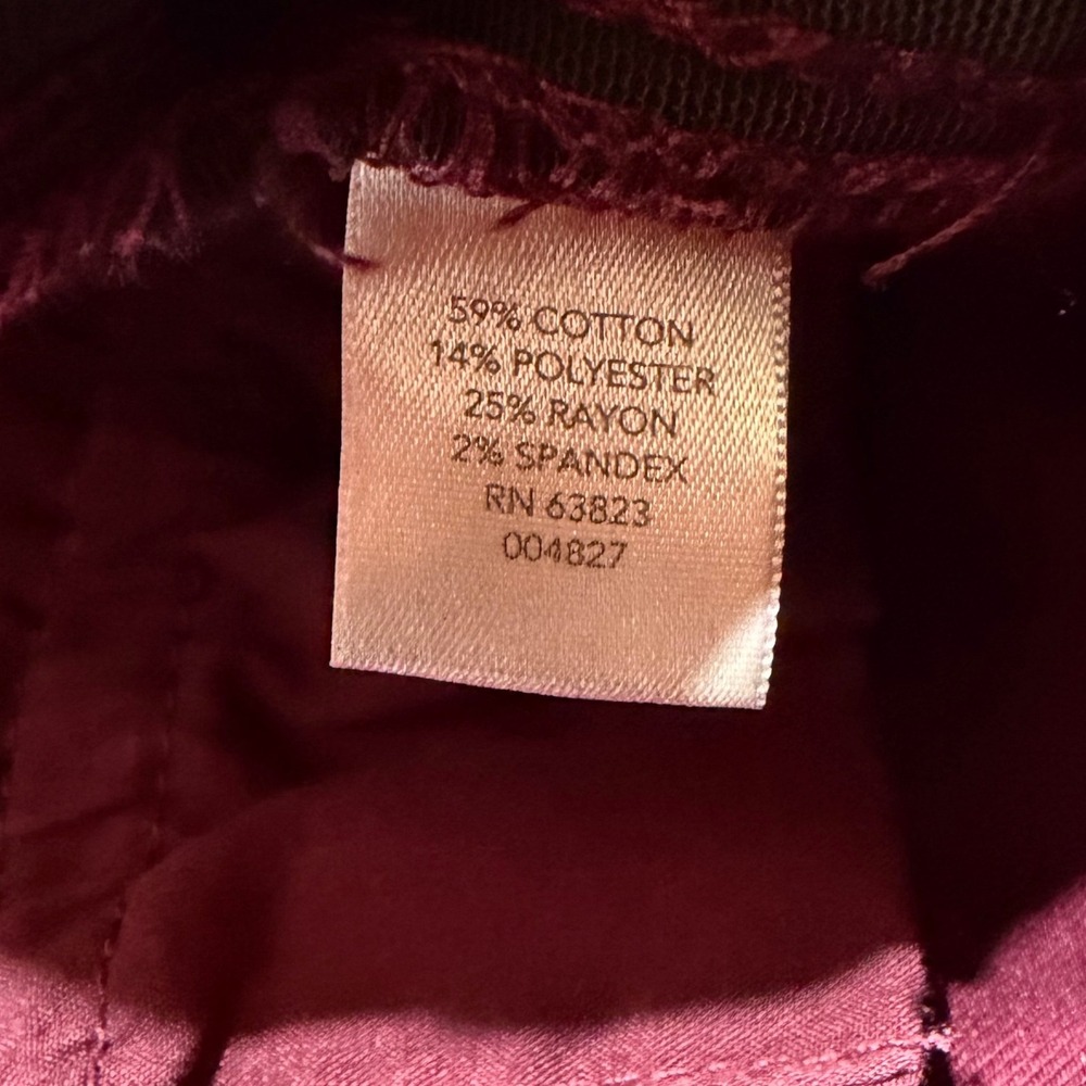 Christopher & Banks Signature Slimming Pants Womens 16 Burgundy Straight Leg - Picture 2 of 7